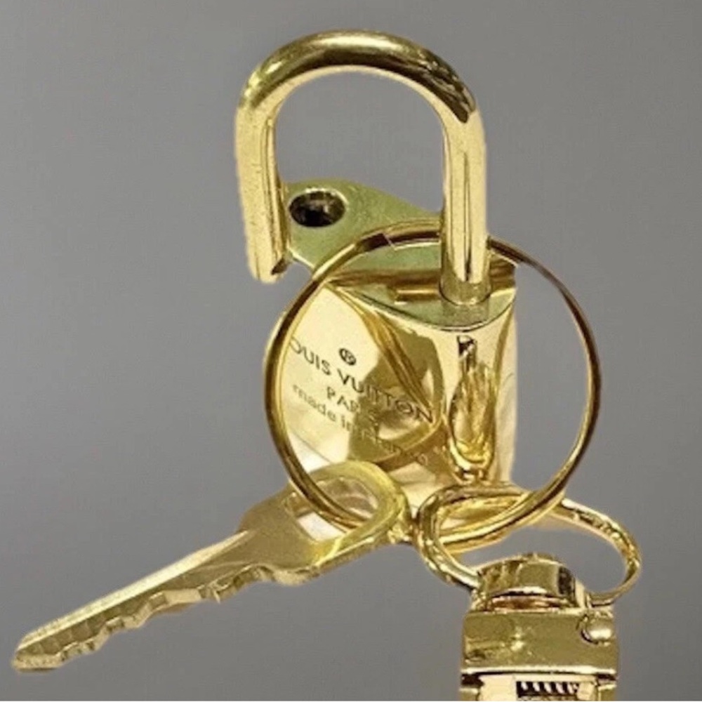 Louis Vuitton Gold Padlock with Key Brass Lock “All Restored” 1 pc 🔥